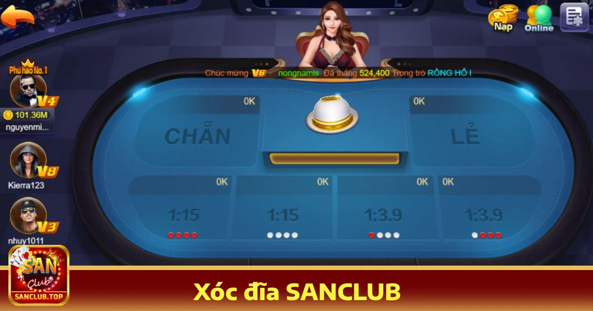 Hướng dẫn tham gia Xóc đĩa SANCLUB