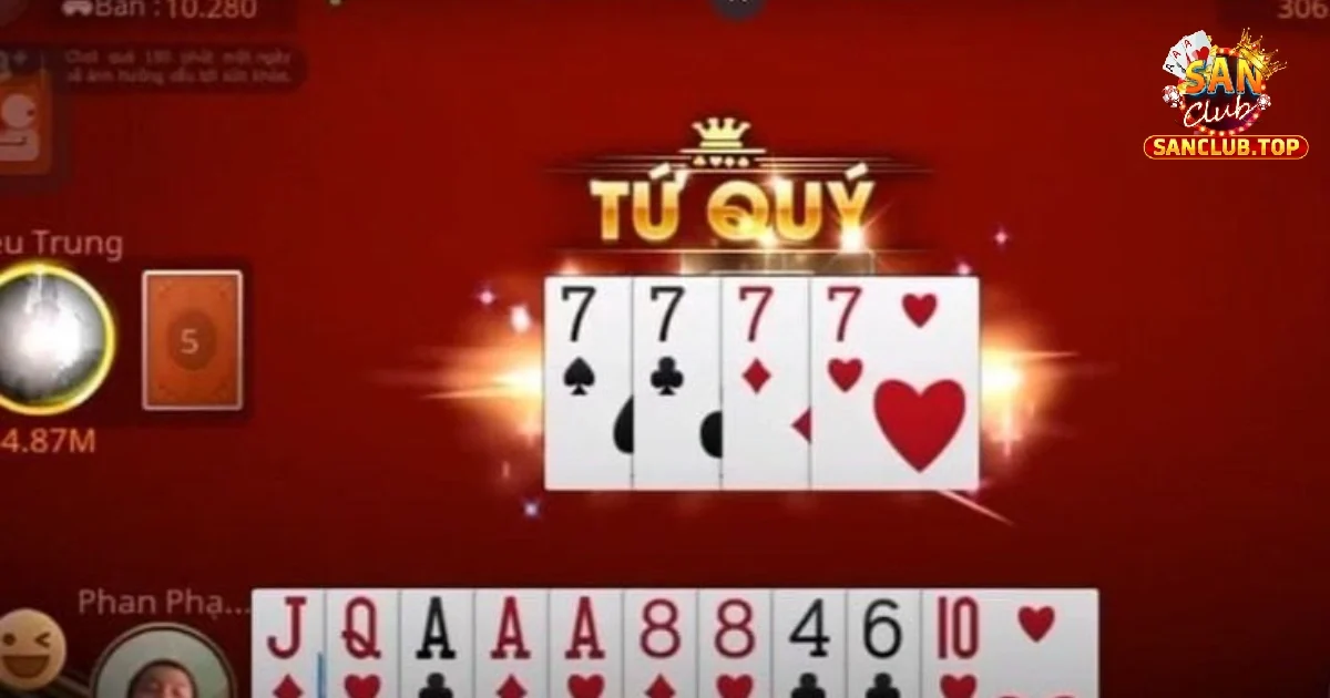 Thứ tự đánh bài trong sâm lốc cũng khác với Tiến Lên